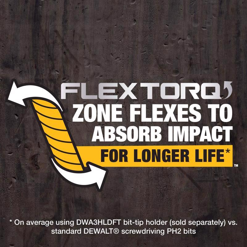 DeWalt FlexTorq Phillips #2 X 1 in. L Impact Driver Bit Set Steel 3 pc