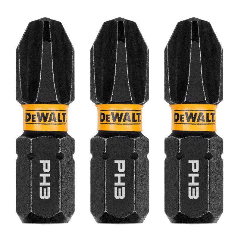DeWalt FlexTorq Phillips #3 Size X 1 in. L Impact Driver Bit Set Steel 3 pc