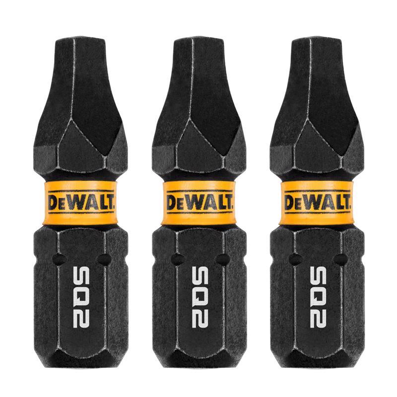 DeWalt FlexTorq Square #2 X 1 in. L Impact Driver Bit Set Steel 3 pc