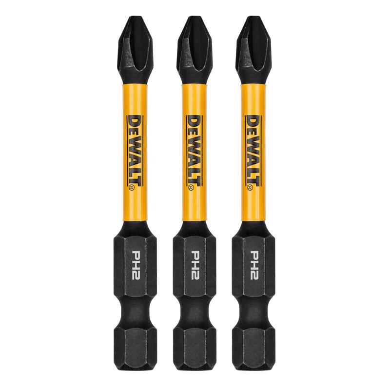 DeWalt FlexTorq Phillips #2 X 2.25 in. L Drill and Driver Bit Set Steel 3 pc