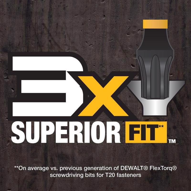 DeWalt FlexTorq Torx T20 X 2.25 in. L Drill and Driver Bit Set Steel 3 pc