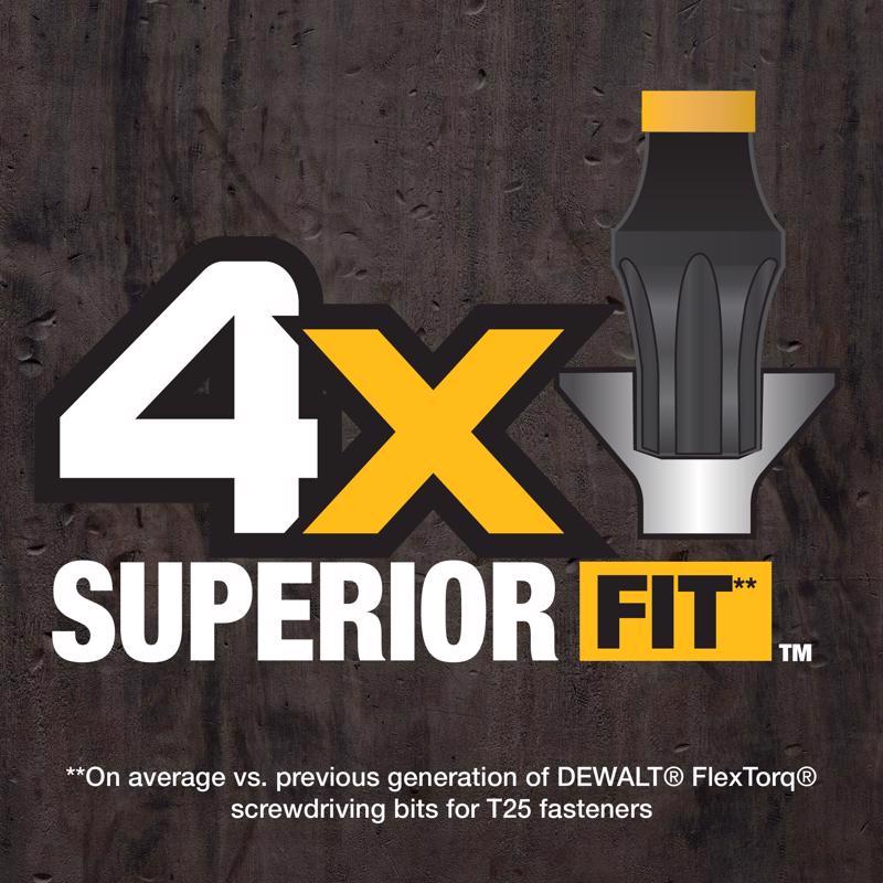 DeWalt FlexTorq Torx T25 X 2.25 in. L Drill and Driver Bit Set Steel 3 pc