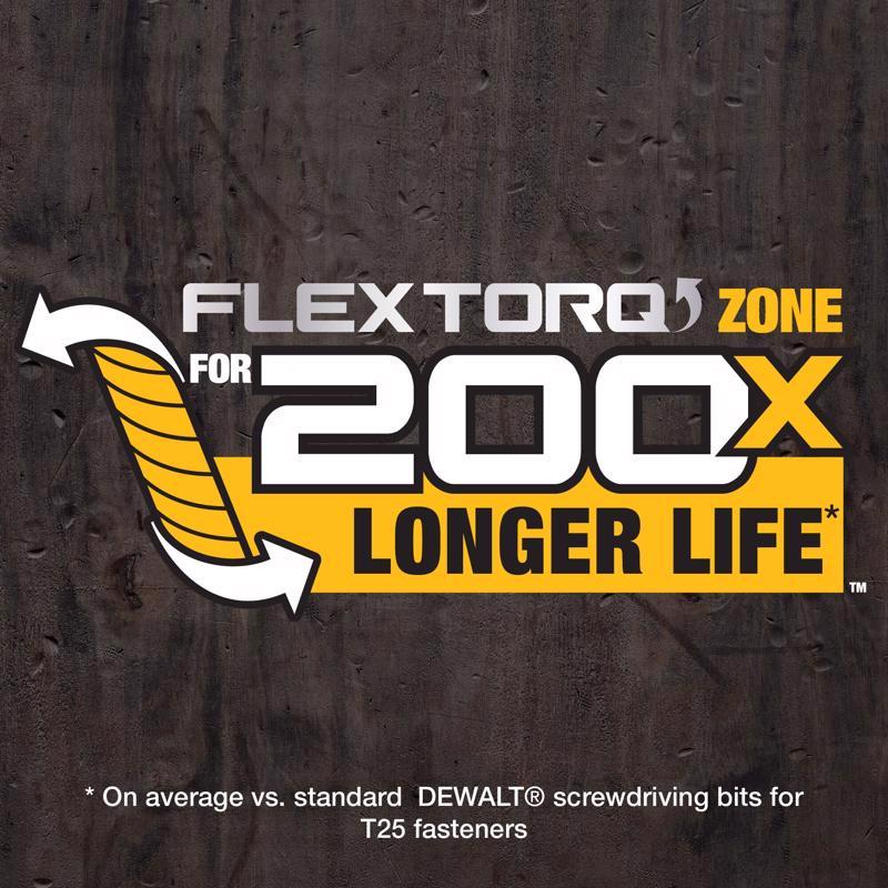 DeWalt FlexTorq Torx T25 X 2.25 in. L Drill and Driver Bit Set Steel 3 pc