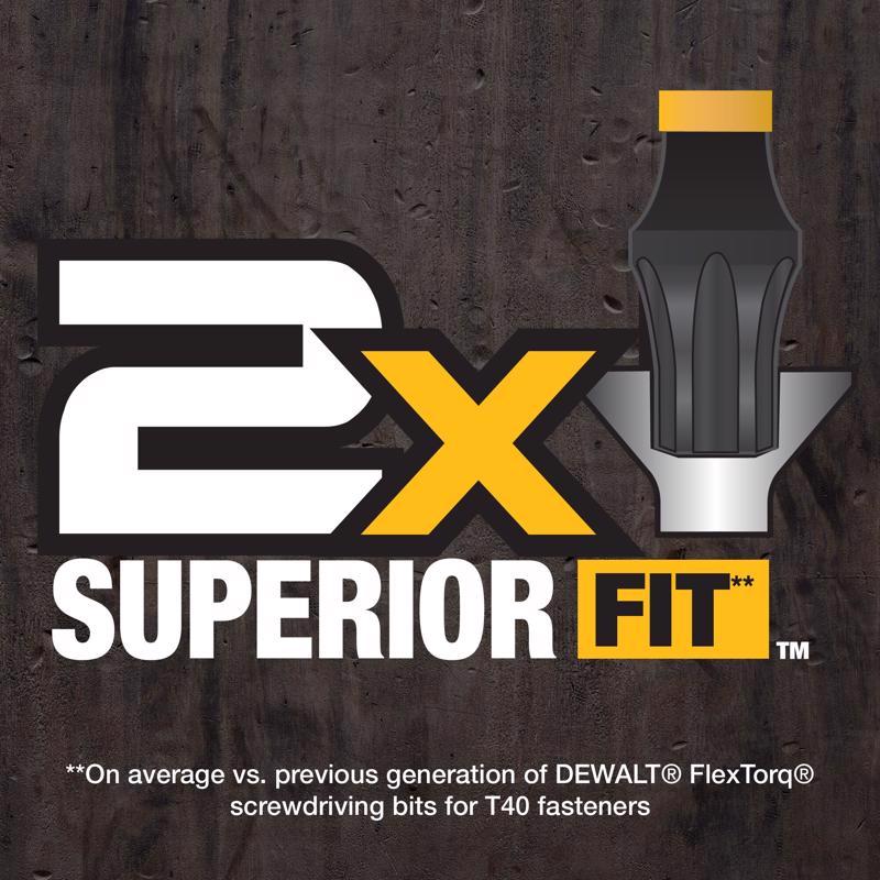 DeWalt FlexTorq Torx T40 X 2.25 in. L Drill and Driver Bit Set Steel 3 pc