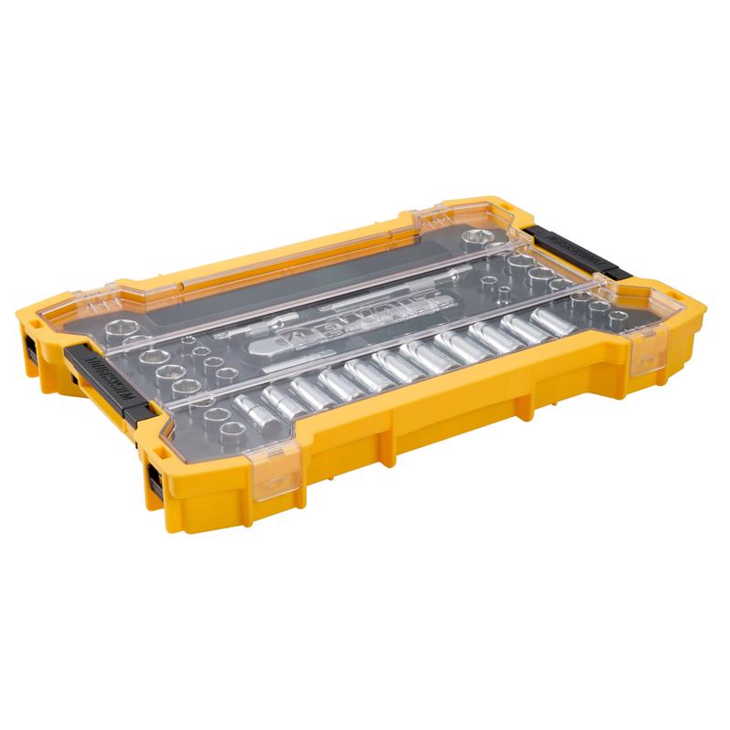 DeWalt ToughSystem 3/8 in. drive Metric/SAE Socket and Adapter Set 37 pc