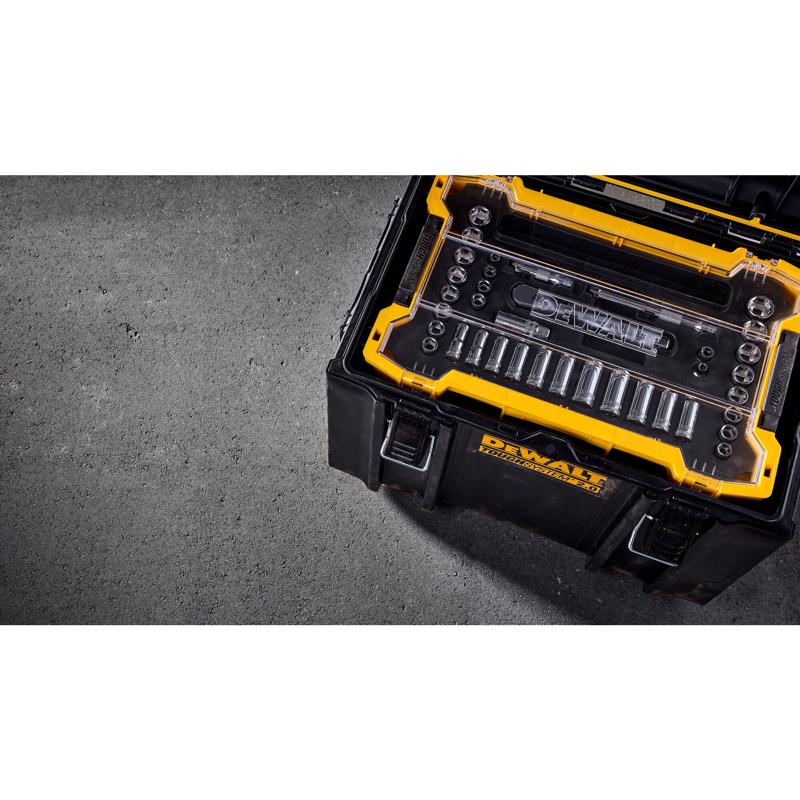 DeWalt ToughSystem 3/8 in. drive Metric/SAE Socket and Adapter Set 37 pc
