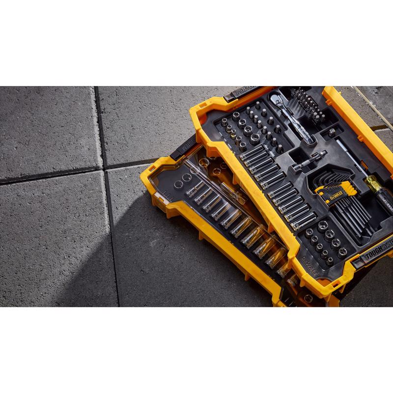 DeWalt ToughSystem 1/4 and 3/8 in. drive Metric/SAE Mechanic's Tool Set 131 pc