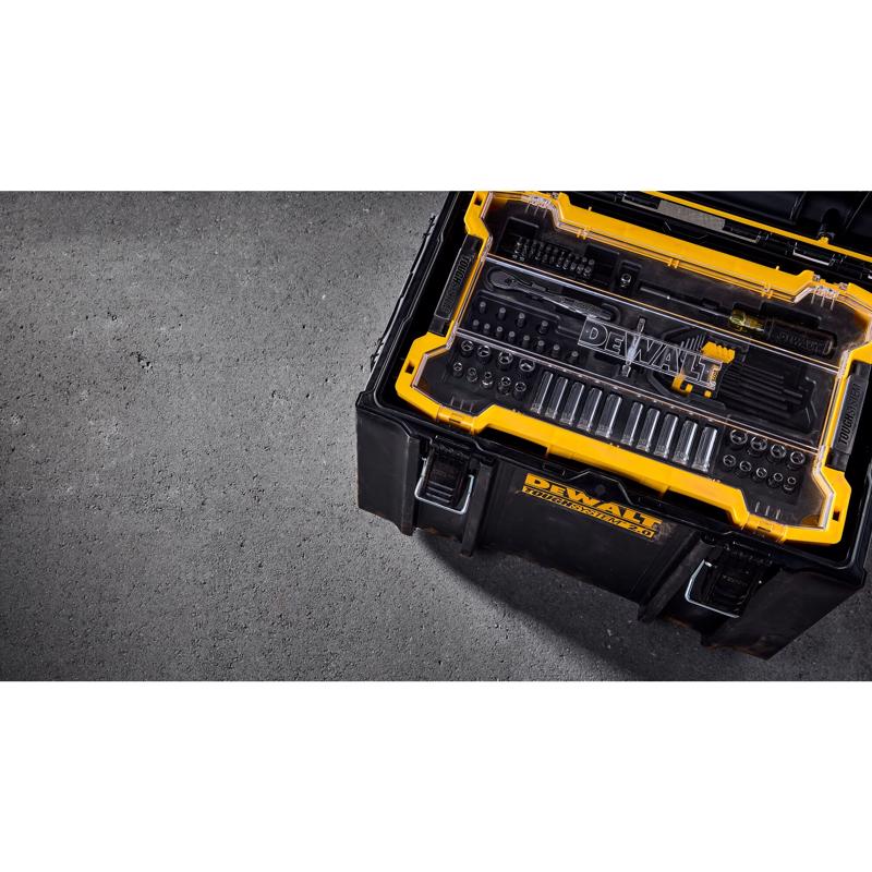 DeWalt ToughSystem 1/4 and 3/8 in. drive Metric/SAE Mechanic's Tool Set 131 pc