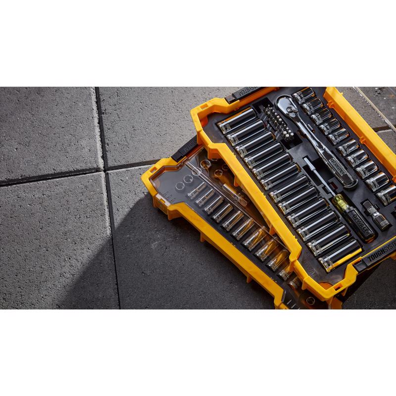 DeWalt ToughSystem 3/8 and 1/2 in. drive Metric/SAE Mechanic's Tool Set 85 pc