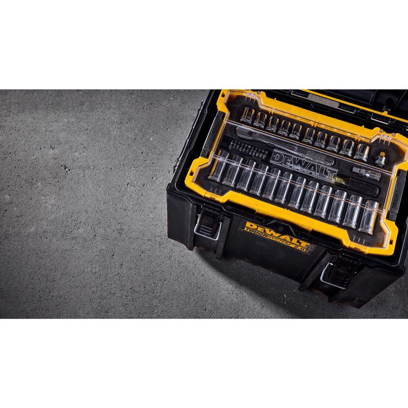 DeWalt ToughSystem 3/8 and 1/2 in. drive Metric/SAE Mechanic's Tool Set 85 pc