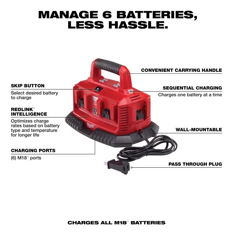 Milwaukee M18 18 V 6-Port Sequential Charger