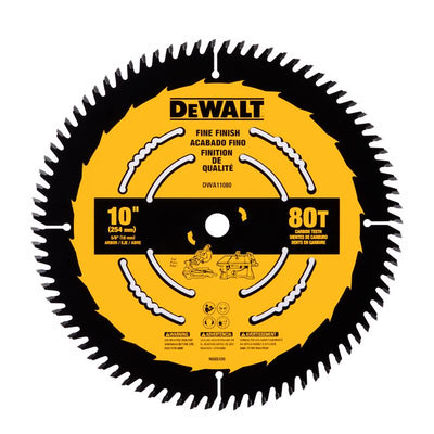 DeWalt 10 in. D X 5/8 in. Carbide Tipped Circular Saw Blade 80 teeth