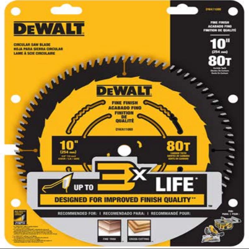 DeWalt 10 in. D X 5/8 in. Carbide Tipped Circular Saw Blade 80 teeth