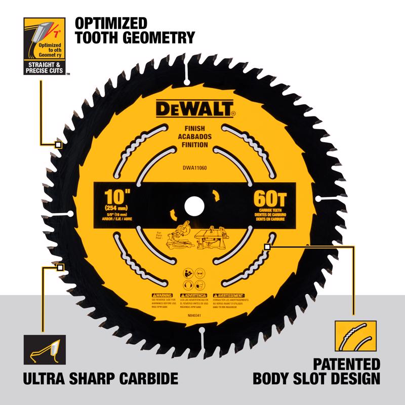 DeWalt 10 in. D X 5/8 in. Carbide Tipped Circular Saw Blade 60 teeth