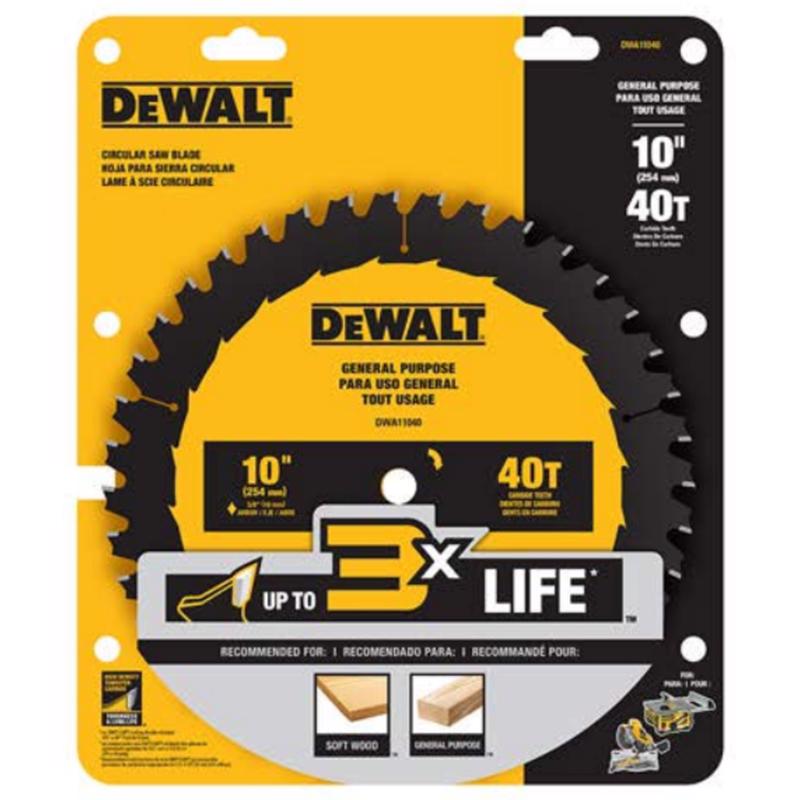 DeWalt 10 in. D X 5/8 in. Carbide Tipped Circular Saw Blade 40 teeth