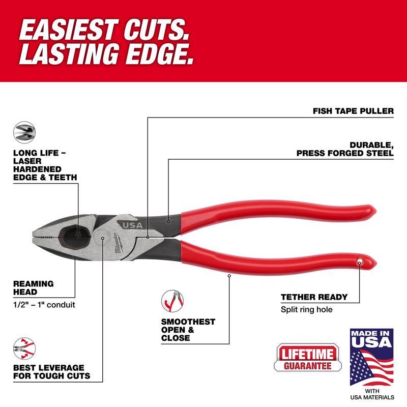 Milwaukee 9.22 in. Forged Steel Lineman's Pliers