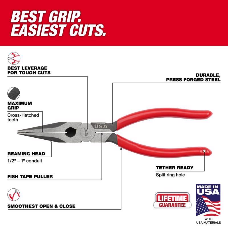 Milwaukee 8.11 in. Forged Steel Long Nose Pliers