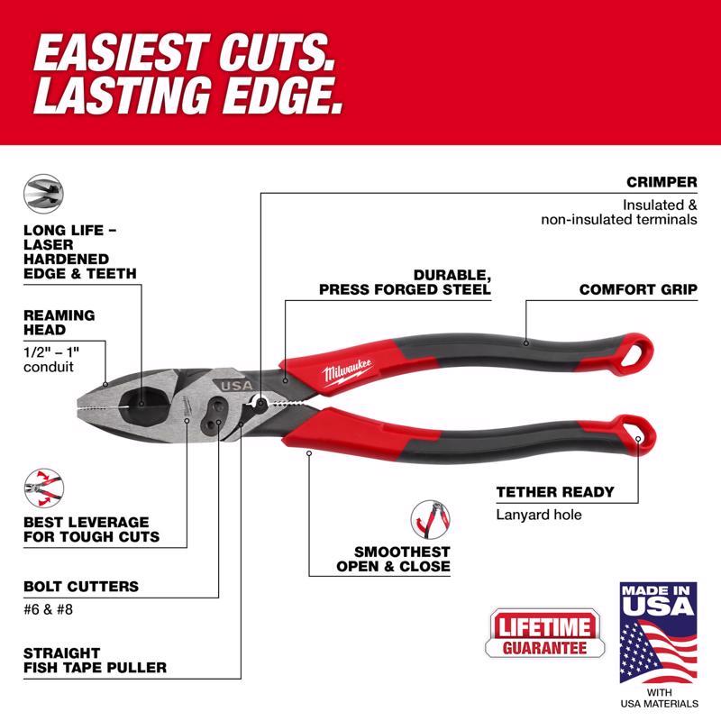 Milwaukee 9.62 in. Forged Steel Lineman's Pliers