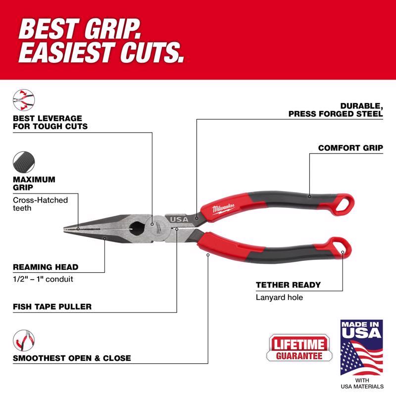 Milwaukee 8.46 in. Forged Steel Long Nose Pliers