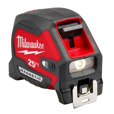 Milwaukee 25 ft. L X 2.05 in. W Compact Wide Blade with LED Light Magnetic Tape Measure