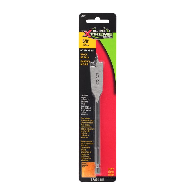 Blu-Mol Xtreme 5/8 in. X 6 in. L Carbon Steel Spade Bit Hex Shank