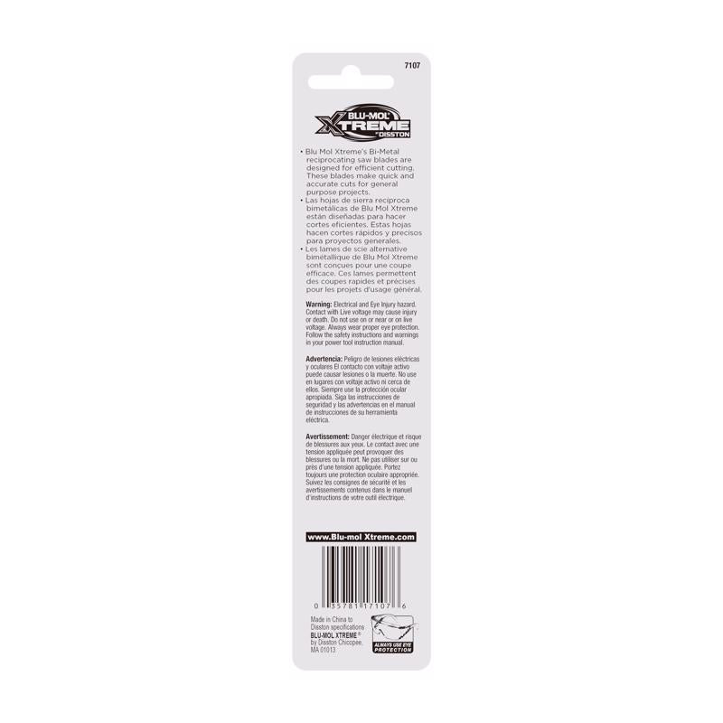 Blu-Mol Xtreme 6 in. Bi-Metal Reciprocating Blade 14 TPI