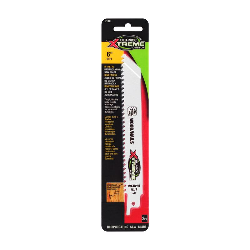 Blu-Mol Xtreme 6 in. Bi-Metal Reciprocating Blade 6 TPI