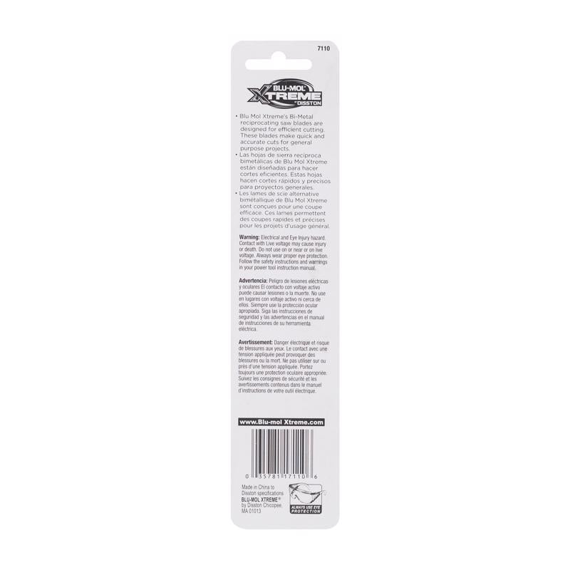 Blu-Mol Xtreme 6 in. Bi-Metal Reciprocating Blade 6 TPI