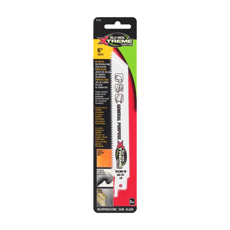 Blu-Mol Xtreme 6 in. Bi-Metal Reciprocating Saw Blade 10 TPI