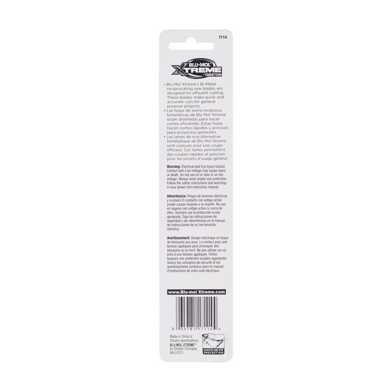 Blu-Mol Xtreme 6 in. Bi-Metal Reciprocating Saw Blade 24 TPI