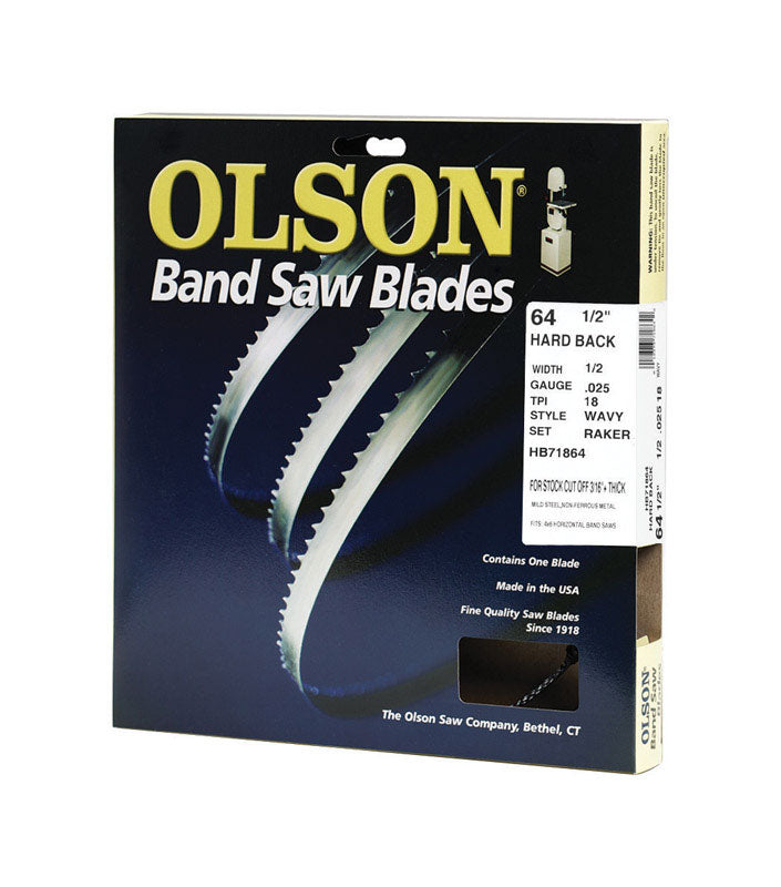 Olson 64.5 in. L X 0.5 in. W Metal Band Saw Blade 18 TPI Wavy teeth