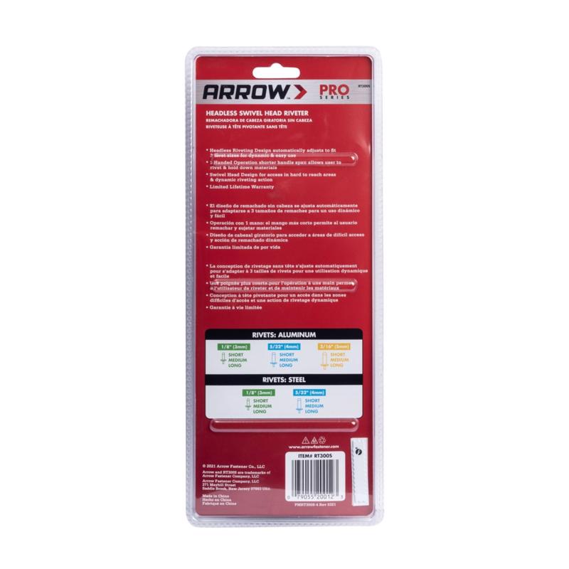 Arrow Metal Headless Rivet Tool Black/Red