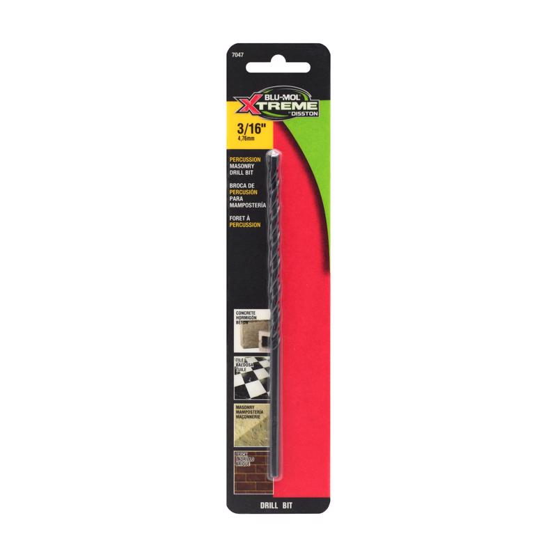 Disston Blu-Mol Xtreme 3/16 in. X 6 in. L Carbide Tipped Masonry Drill Bit Straight Shank