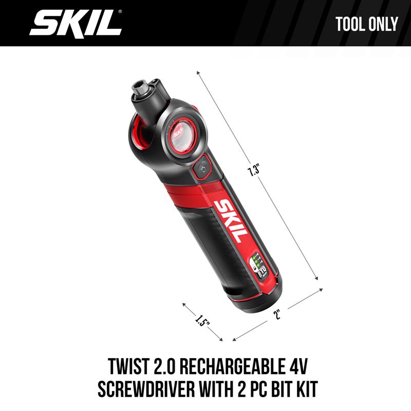 SKIL 4V Cordless Rechargeable Screwdriver with Bit Set