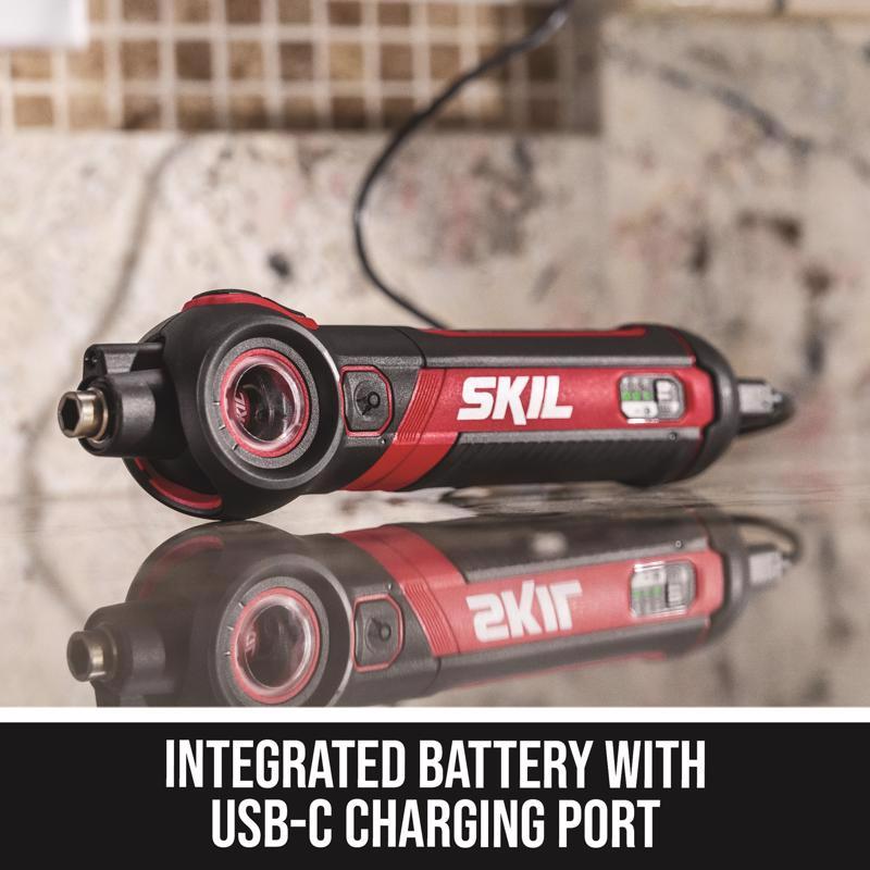 SKIL 4V Cordless Rechargeable Screwdriver with Bit Set