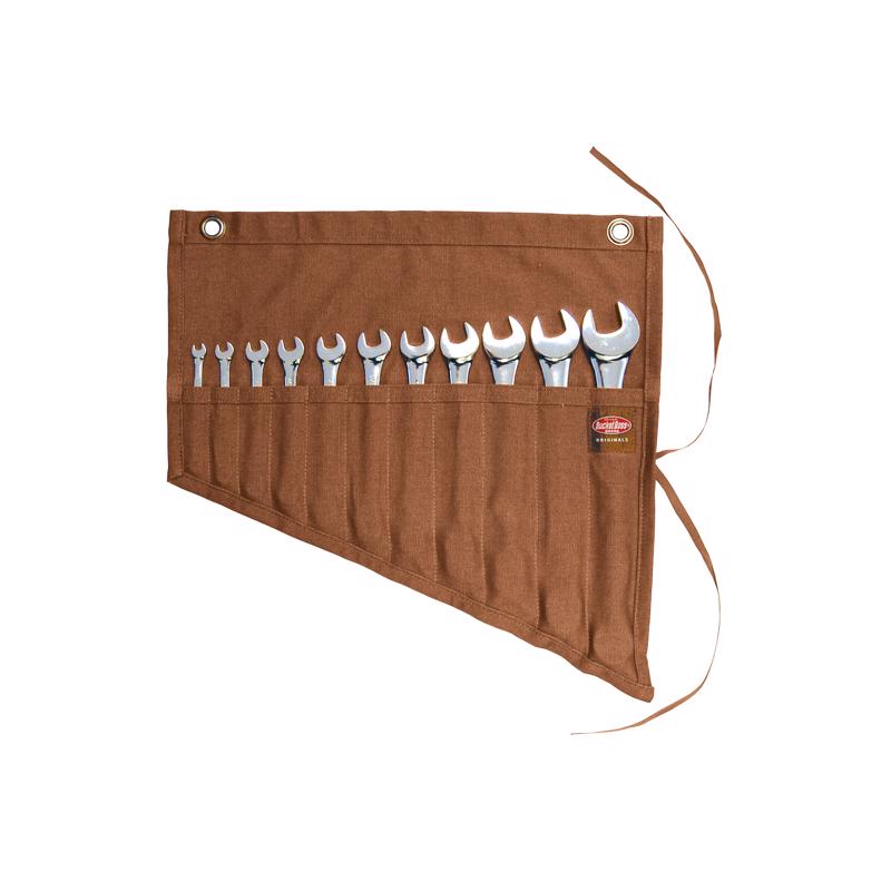 Bucket Boss 17.5 in. H Canvas Tool Roll Pouch 11 pocket Brown