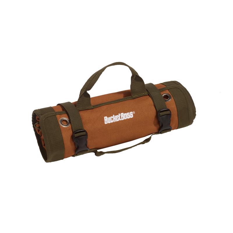 Bucket Boss 6 in. W Canvas Tool Roll Pouch 6 pocket Brown