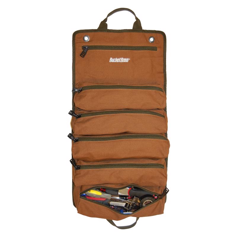 Bucket Boss 6 in. W Canvas Tool Roll Pouch 6 pocket Brown