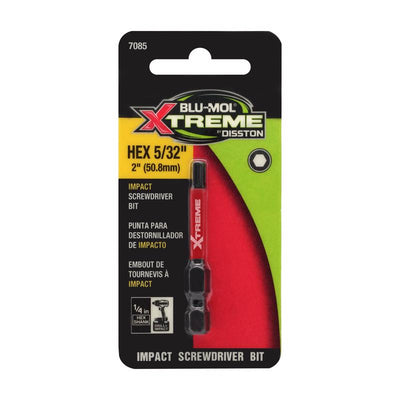 Blu-Mol Xtreme Hex 5/32 in. X 2 in. L Screwdriver Bit S2 Tool Steel
