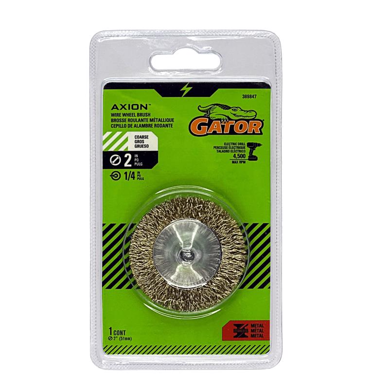 Gator 2 in. Coarse Crimped Wire Wheel Brush Brass Coated Steel 4500 rpm