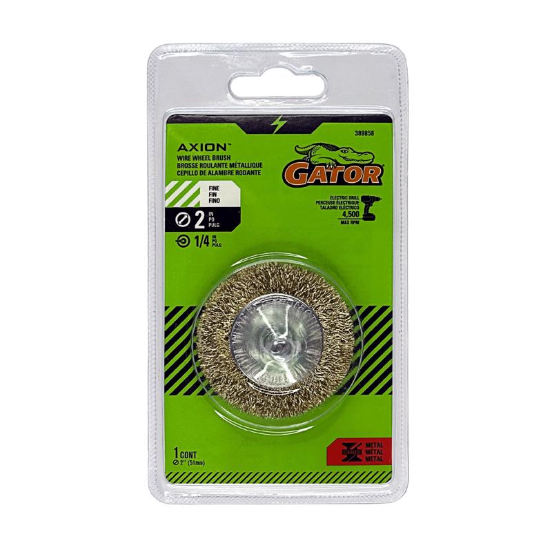 Gator 2 in. Fine Crimped Wire Wheel Brush Brass Coated Steel 4500 rpm