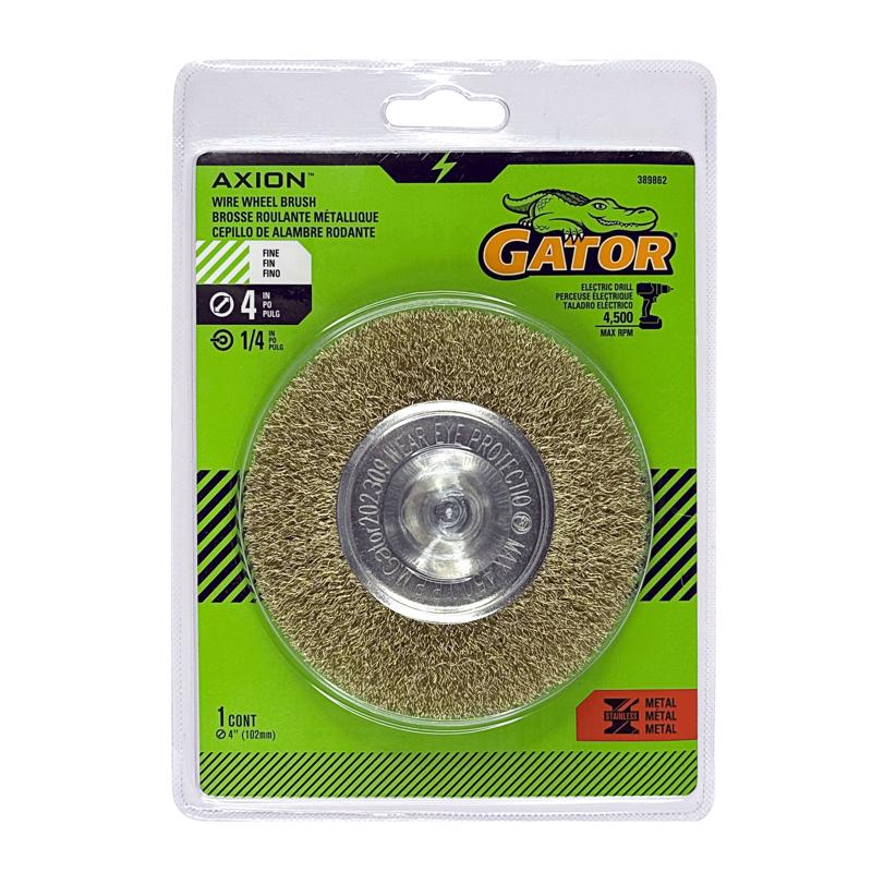 Gator 4 in. Fine Crimped Wire Wheel Brush Brass Coated Steel 4500 rpm