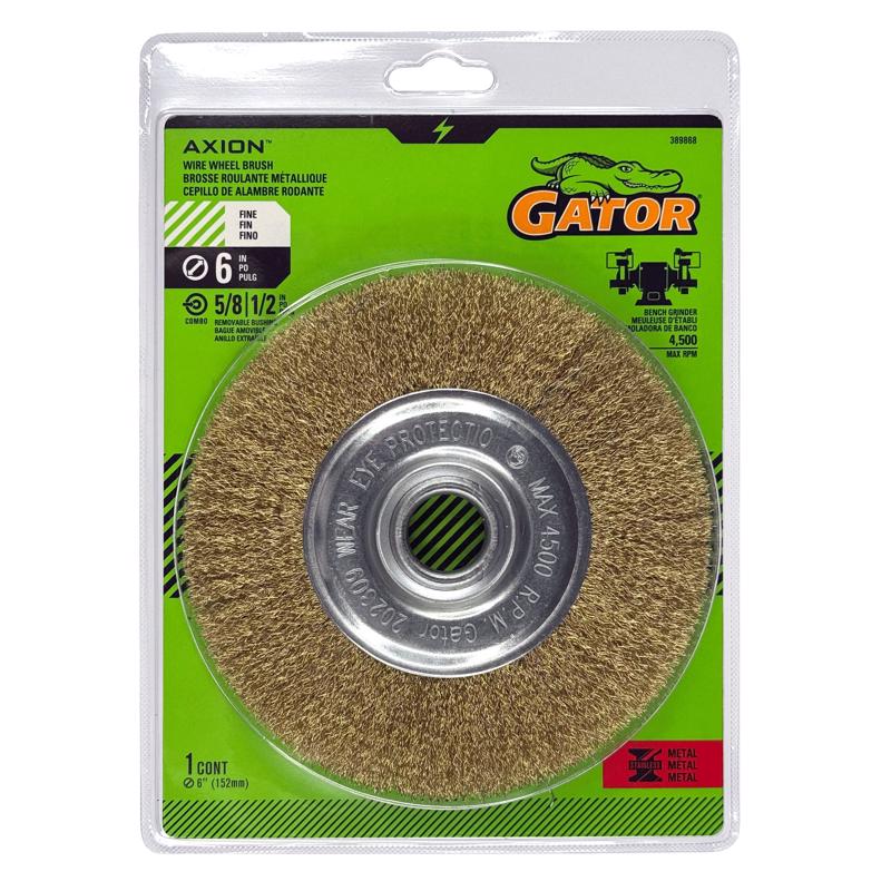 Gator 6 in. Fine Cable Twist Wire Wheel Brush Brass Coated Steel 4500 rpm