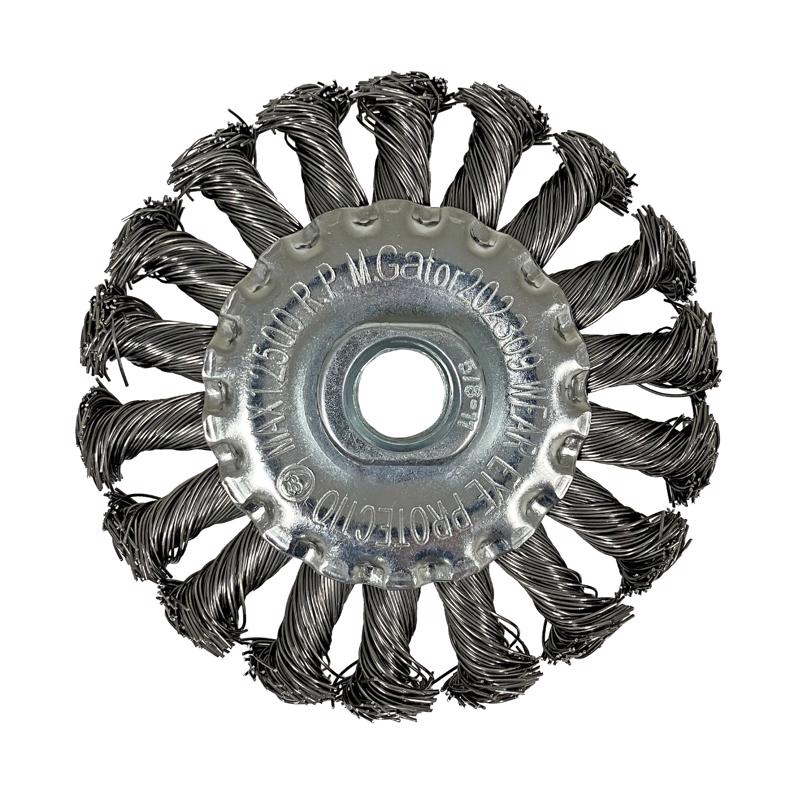 Gator 4 in. Coarse Knotted/Twisted Wire Wheel Brass Coated Steel 13300 rpm