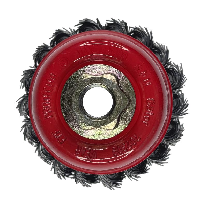 Gator 3 in. Coarse Knotted Wire Cup Brush Brass Coated Steel 12500 rpm