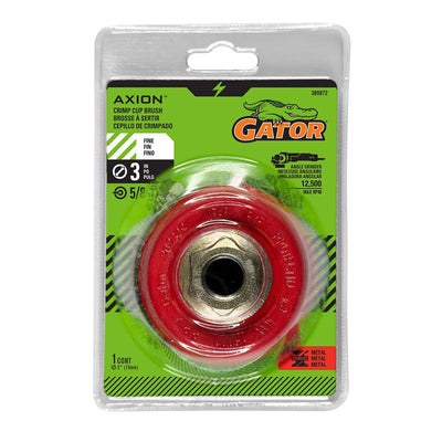 Gator 3 in. Coarse Crimped Wire Cup Brush Brass Coated Steel 12500 rpm