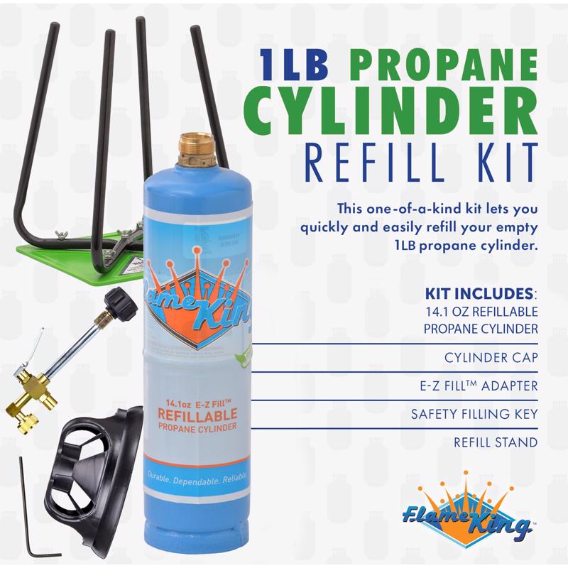 Flame King 14 in. L X 5 in. W 14.1 oz Propane Cylinder Steel Propane