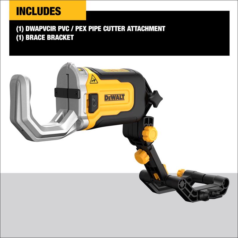 DeWalt Impact Connect 2 in. PVC/PEX Pipe Cutter Attachment Black/Yellow