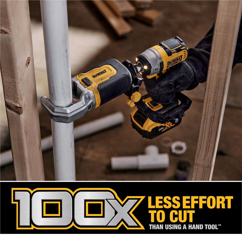 DeWalt Impact Connect 2 in. PVC/PEX Pipe Cutter Attachment Black/Yellow