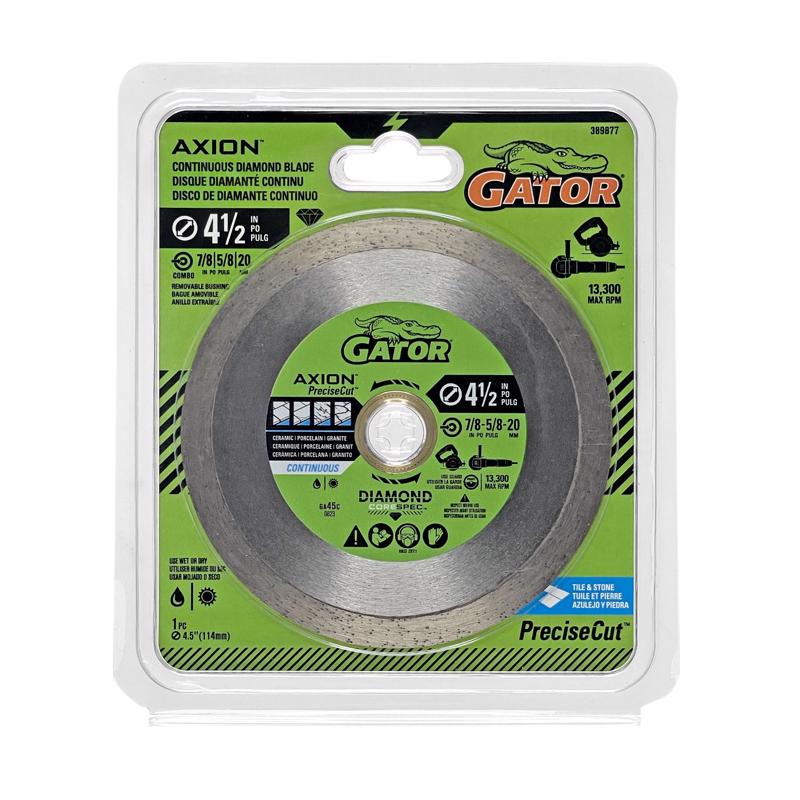 Gator PreciseCut 4-1/2 in. D X 5/8 and 7/8 in. Diamond Continuous Rim Saw Blade